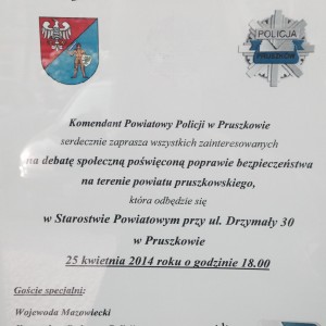 Debata społeczna – bezpieczeństwo na terenie powiatu pruszkowskiego